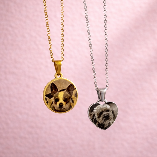 Dúo Collares Lila + Masi ★con tu foto grabada★