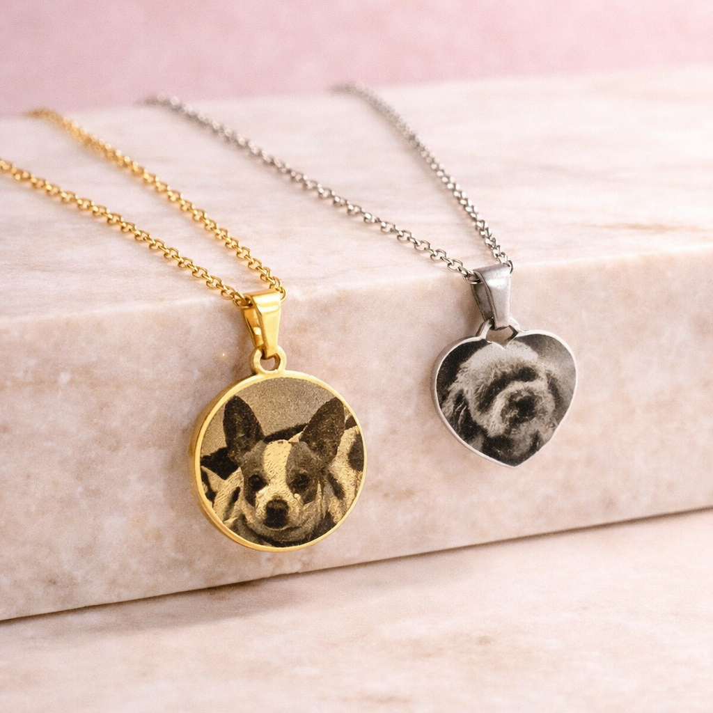 Dúo Collares Lila + Masi ★con tu foto grabada★