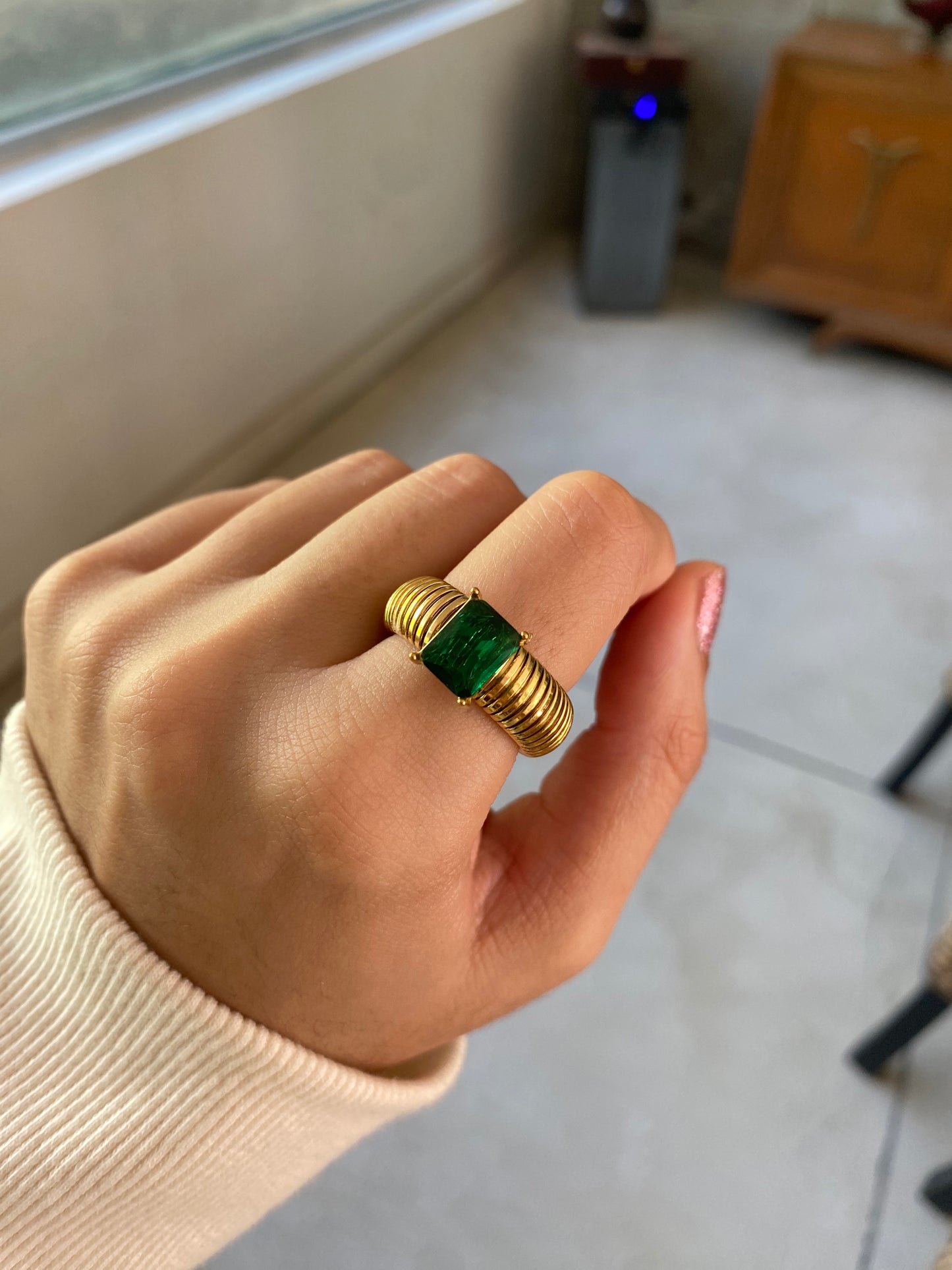 Anillo chunky de piedra