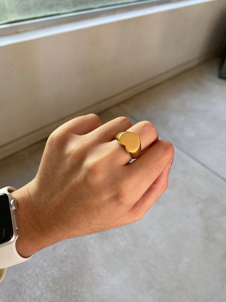 Chunky Golden Heart Ring