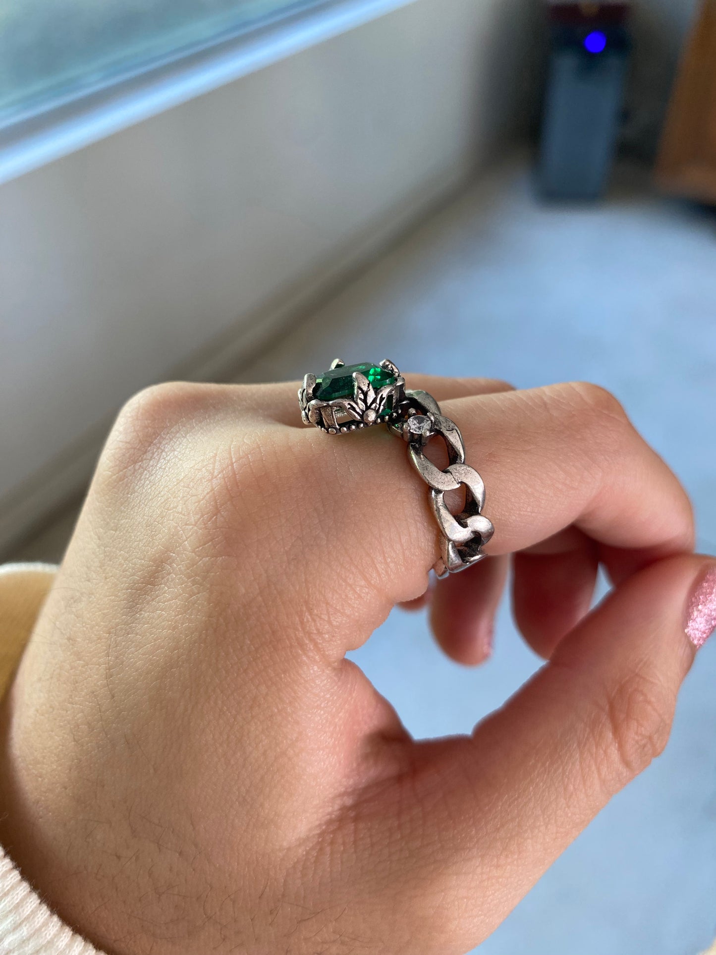 Anillo piedra verde