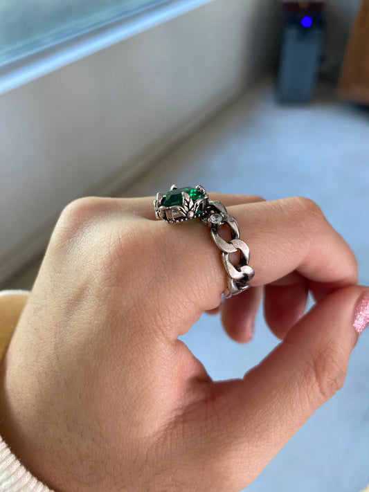 Anillo piedra verde