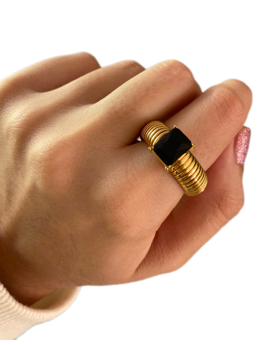 Anillo chunky de piedra