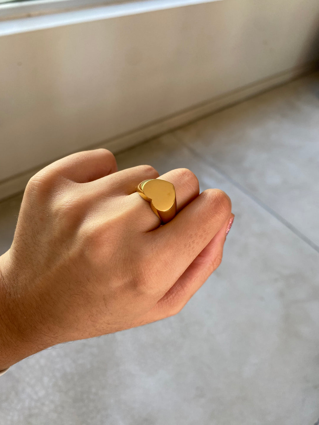 Chunky Golden Heart Ring
