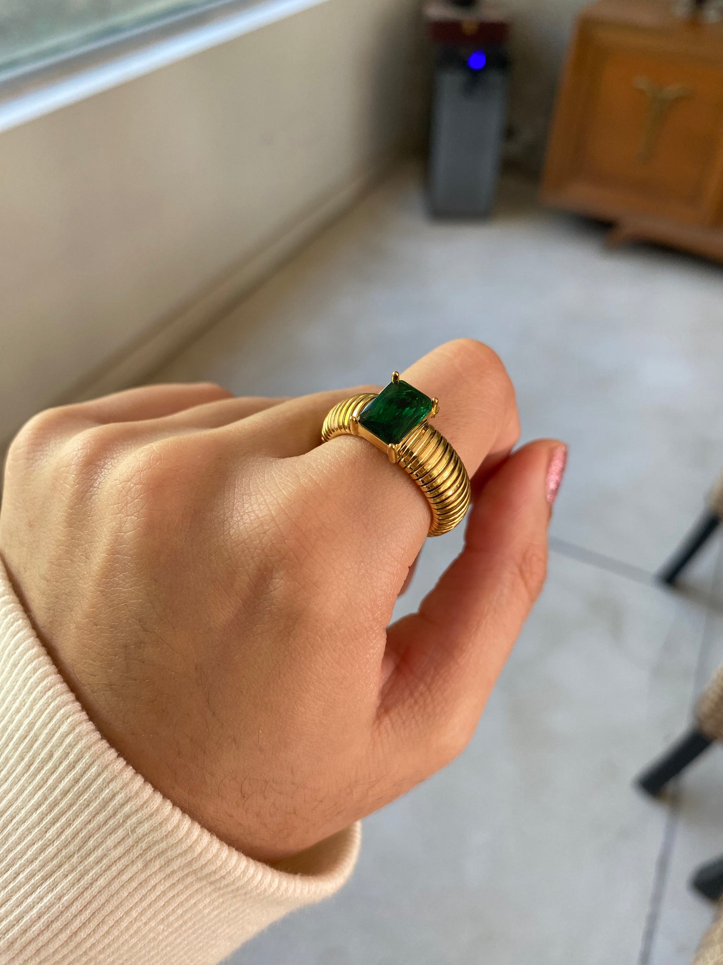 Anillo chunky de piedra