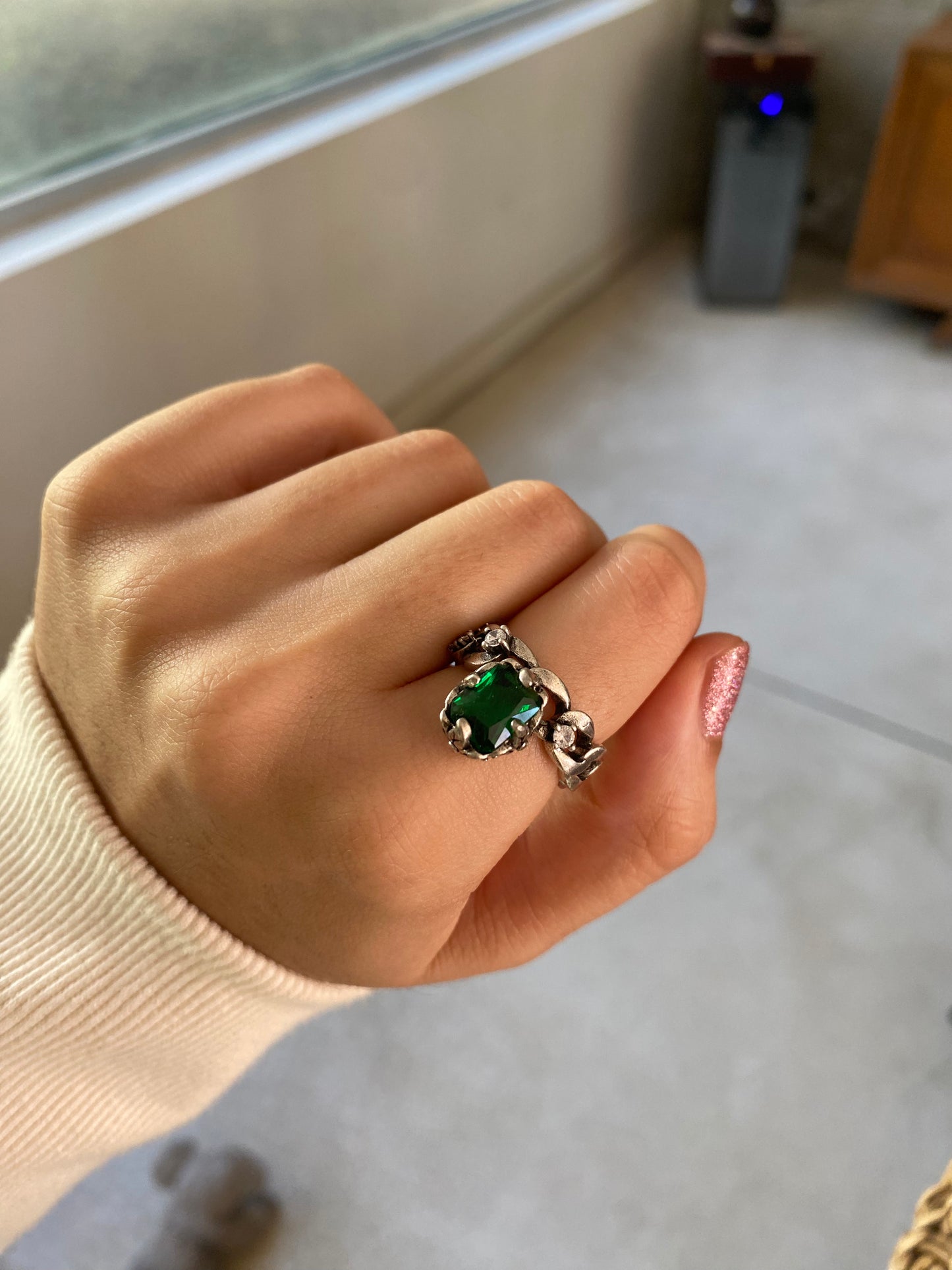 Anillo piedra verde
