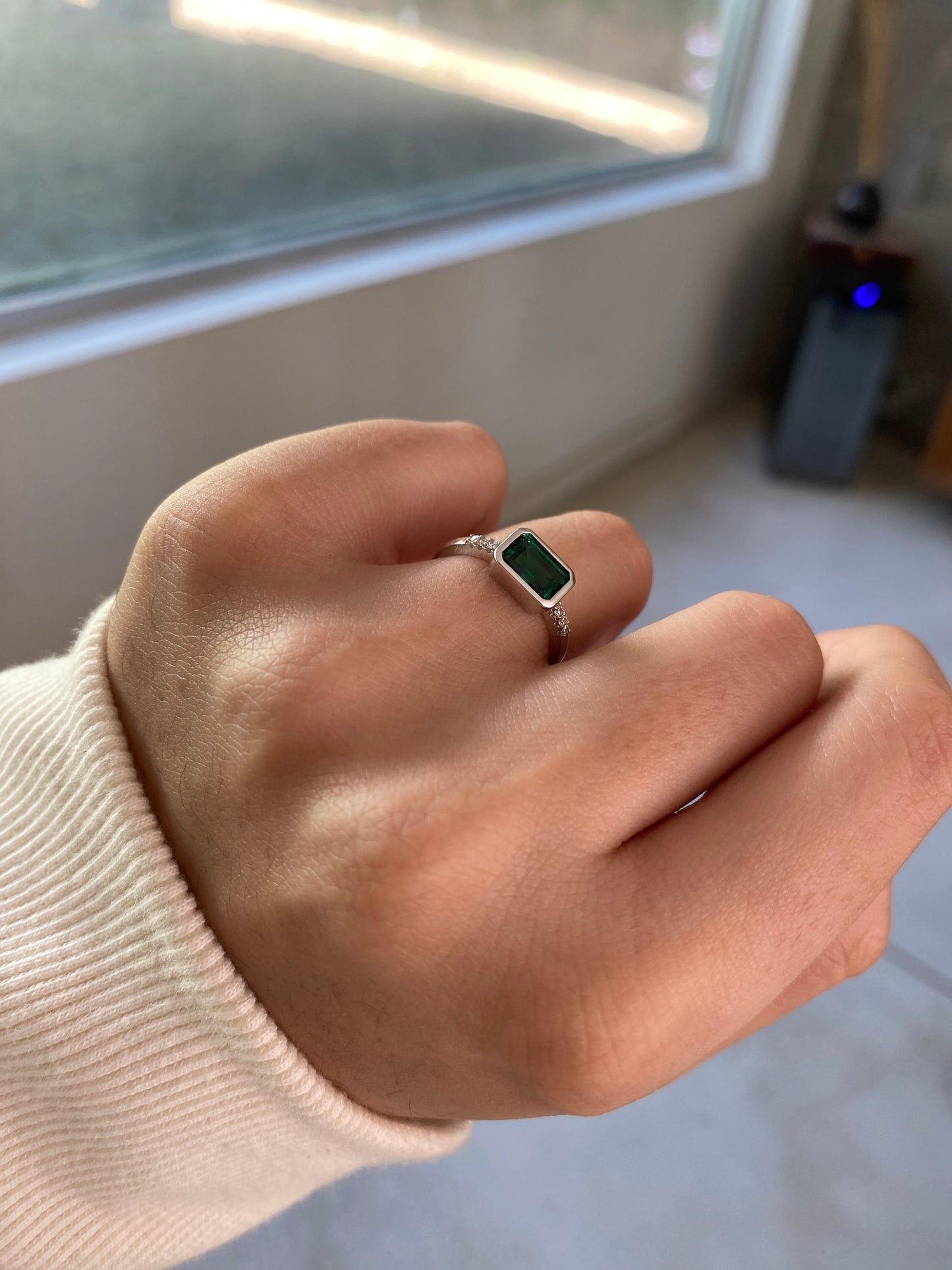 Anillo piedra verde
