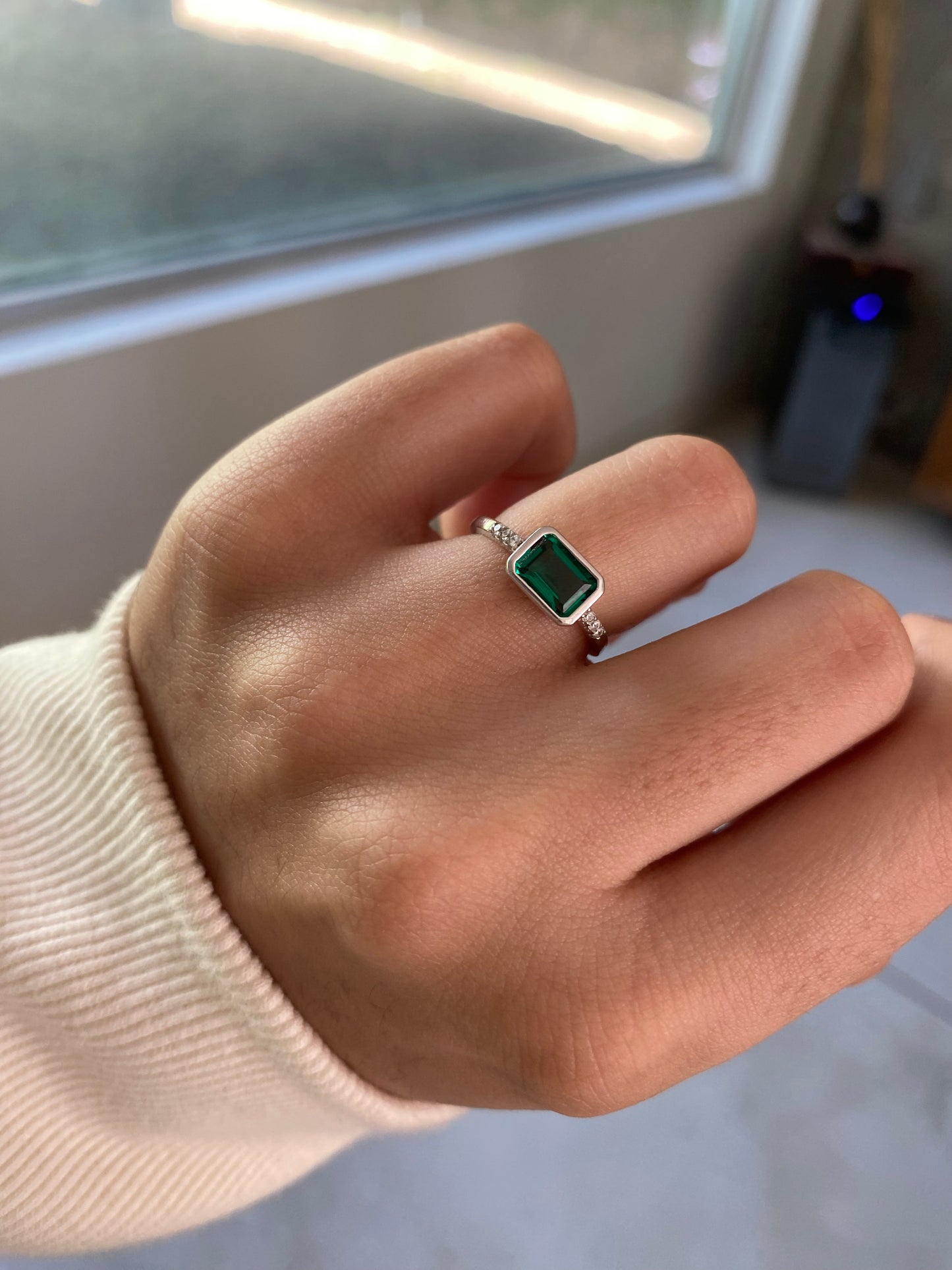 Anillo piedra verde
