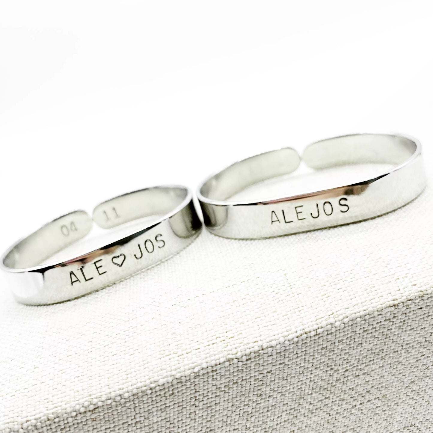 2 Pulseras Ixchel «Grabado Doble» (Acero Inoxidable) ★PROMO★