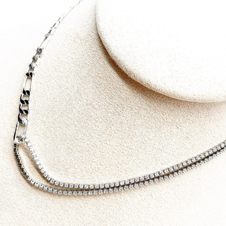 Half chain / half bling necklace