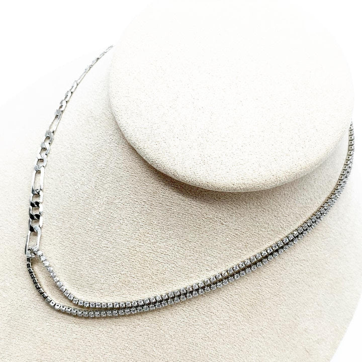 Half chain / half bling necklace