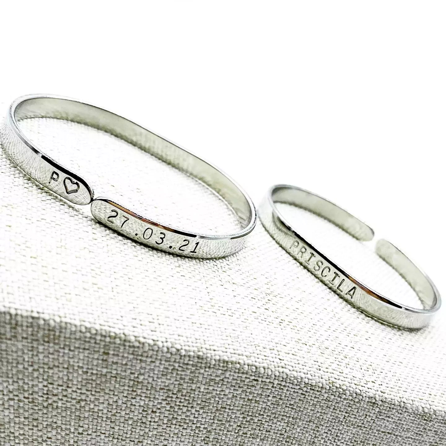 2 Pulseras Ixchel «Grabado Sencillo» (Acero Inoxidable) ★PROMO★