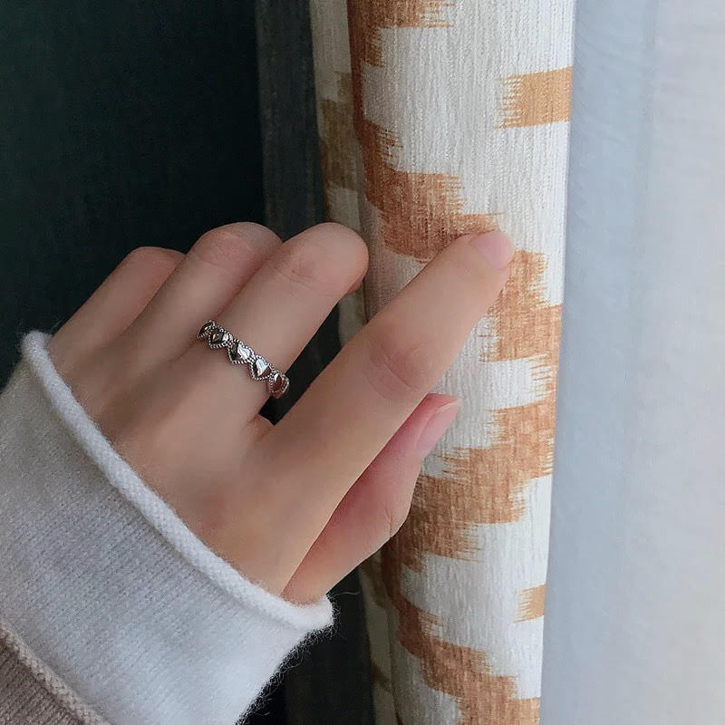 Anillo Corazones Encaje