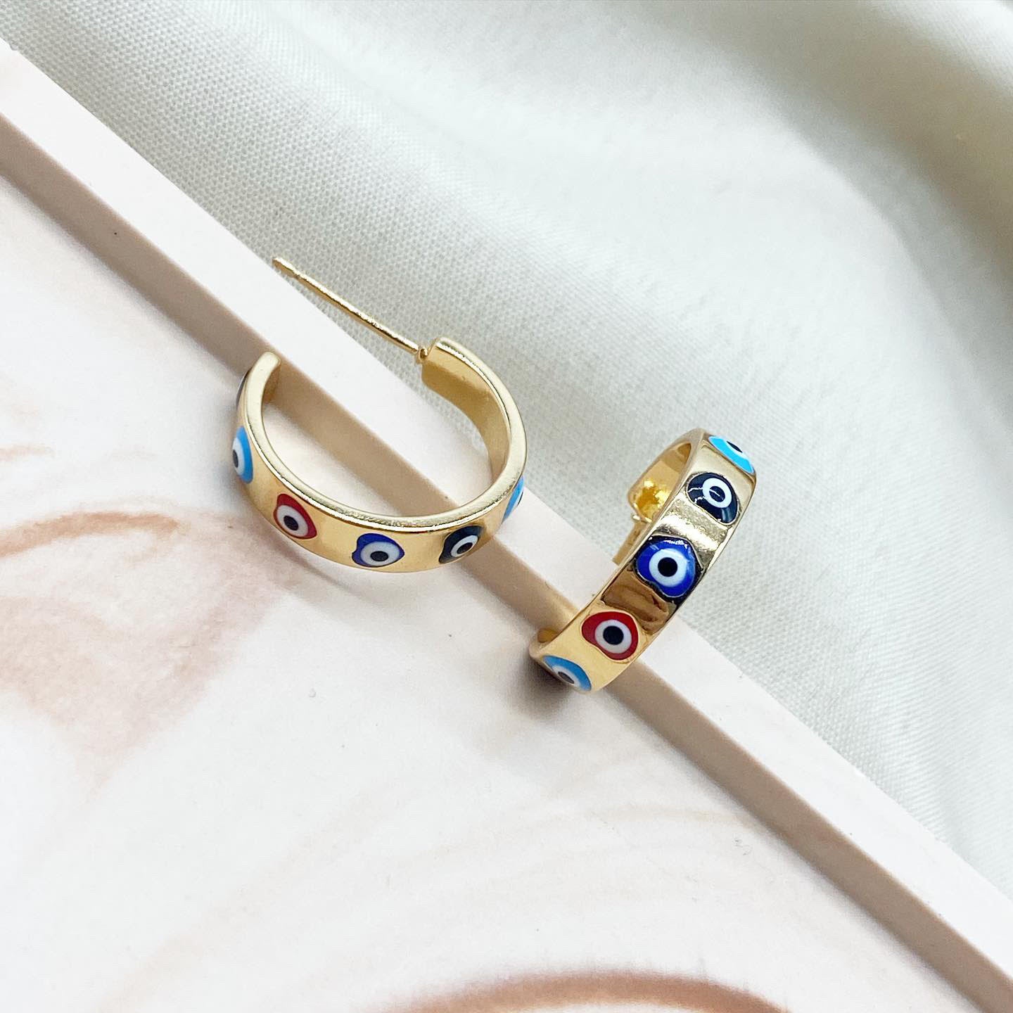 Heart Turkish Eye Huggies