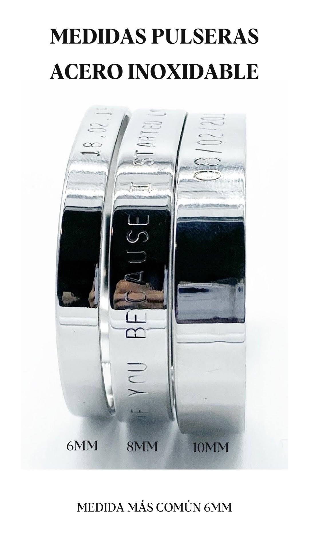 2 Pulseras Ixchel «Grabado Doble» (Acero Inoxidable) ★PROMO★