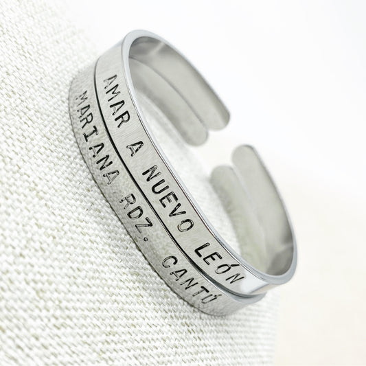 2 Pulseras Ixchel «Grabado Sencillo» (Acero Inoxidable) ★PROMO★